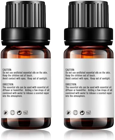 Sandalwood & Clary Sage Essential Oils for Aroma and Spa - 100% Pure Organic Natural Plant Oils, 2x10ML Sandalwood & C