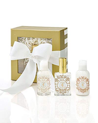 Shelley Kyle Lorelei Mini Gift Set for Women, Travel Size Perfume, Lotion, and Shower Gel, Elegant Cream and Gold Gift B
