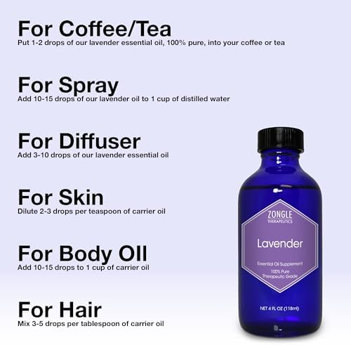 100% Pure Frankincense Essential Oil, Food Grade, for Face and Beauty, by Zongle Therapeutics, 4 OZ | Edible Frankincen