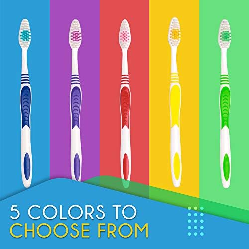 Bulk Toothbrushes 50 Pack for Adults & Kids | Made with a Medium-Soft Large Brush Head | BPA-Free & Disposable Bulk To