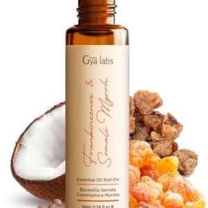 Gya Labs Frankincense & Somali Myrrh Essential Oil Roll On - Convenience - Camping Enthusiasts - Aromatherapy Relief, Cl