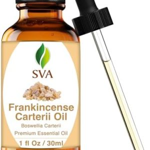 SVA Frankincense Essential Oil - 100% Natural Boswellia Carterii Oil for Aromatherapy and Skin Care - 1 Fl Oz with Dropp