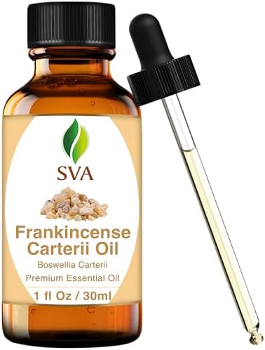 SVA Frankincense Essential Oil - 100% Natural Boswellia Carterii Oil for Aromatherapy and Skin Care - 1 Fl Oz with Dropp