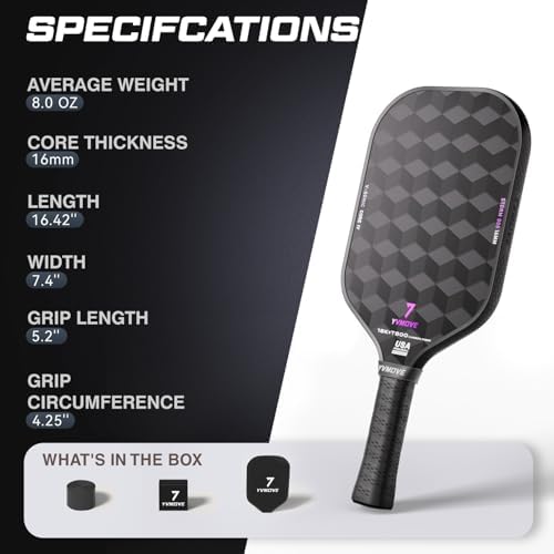 T700 Raw Carbon Fiber Pickleball Paddle for Ultimate Spin & Consistency USAPA ApprovedPremium Pickle Ball Racket with 16