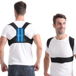 Paskyee Adjustable Back Brace for Neck Pain Relief - Women and Men Back Straightener | Paskyee Posture Corrector for Sh