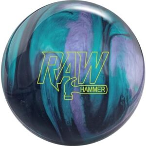 Hammer Raw Black/Purple/Teal Bowling Ball for Professional Bowlers in Uptight Lane Conditions | Hammer Raw Black/Purple