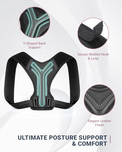 Lightweight Posture Corrector Brace for Upper Back - Women & Men | Adjustable Clavicle Brace for Posture Correction - L