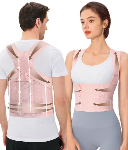 URSEXYLY Back Brace Posture Corrector for Adults, Breathable Shoulder Brace, Upper and Lower Back Pain Relief, Adjustabl