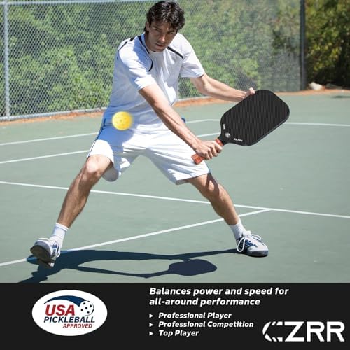 USA Pickleball Approved Pickleball Paddle, 3K Raw Carbon Fiber Surface (CFS) High Grit & Spin, Ideal for Novice and Prof