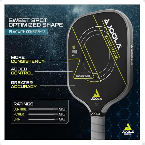 JOOLA Professional Pickleball Paddles - Raw Carbon Fiber Surface - Built for Spin, Speed & Control - Tournament-Level JO