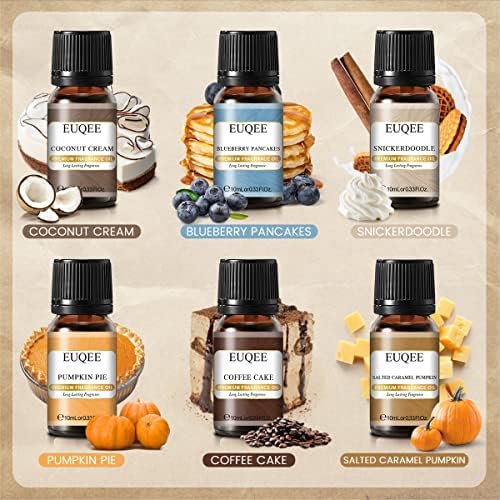 EUQEE Woody Essential Oils Set for Aromatherapy - Pure & Natural Oils - Eucalyptus, Cedarwood, Sandalwood, Frankincense,