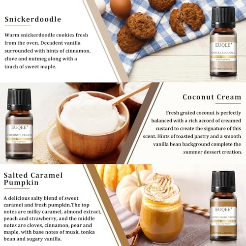 EUQEE Woody Essential Oils Set for Aromatherapy - Pure & Natural Oils - Eucalyptus, Cedarwood, Sandalwood, Frankincense,