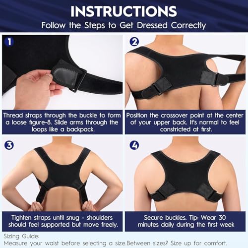 Posture Corrector Bionic System Back Brace forMen and Women | Adjustable Upper Back Support Posture Brace for Men and W