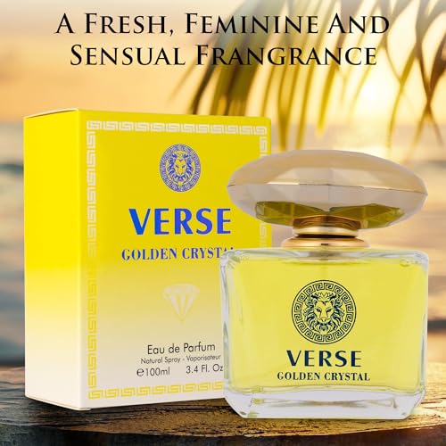 Verse Golden Crystal for Women - Floral Fruity Fragrance - Elegant 100ml Bottle Verse Golden Crystal for Women - Top N