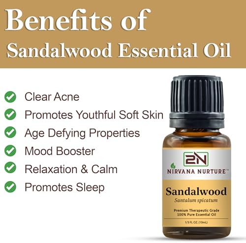 Sandalwood Essential Oil Aromatherapy Diffuser - Premium, Therapeutic Grade, for Calm and Relaxation | Sandalwood Essen
