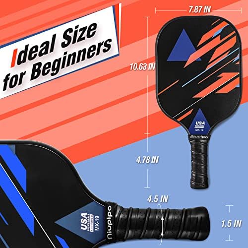 USAPA Approved Lightweight Pickleball Rackets for Casual Players | Durable Fiberglass Surface Picks with Polypropylene