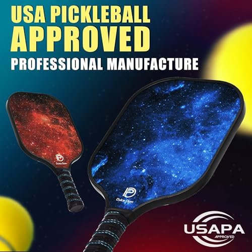 DULCE DOM USAPA Approved Fiberglass/Carbon Fiber Pickleball Paddles Set of 4 for Training | DULCE DOM 4 Indoor Outdoor
