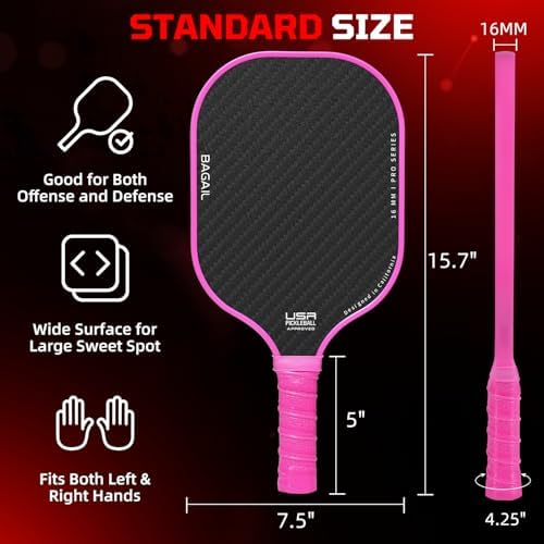 BAGAIL USAPA Approved Pickleball Paddles Set for Traction and Stability | Lightweight BAGAIL Pickleball Rackets with 4