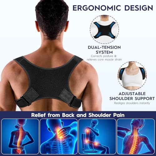 Posture Corrector Bionic System Back Brace forMen and Women | Adjustable Upper Back Support Posture Brace for Men and W