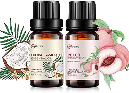 Sandalwood & Clary Sage Essential Oils for Aroma and Spa - 100% Pure Organic Natural Plant Oils, 2x10ML Sandalwood & C