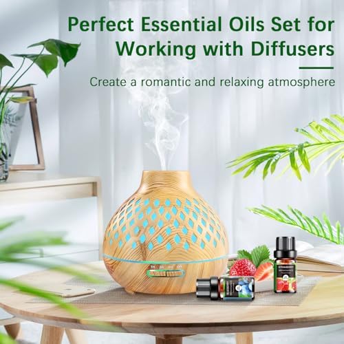 Woody Essential Oils Set for Candle Making & Diffuser - 6x10ML Teakwood, Sandalwood, Cedarwood, Cypress, Forest Pine, F