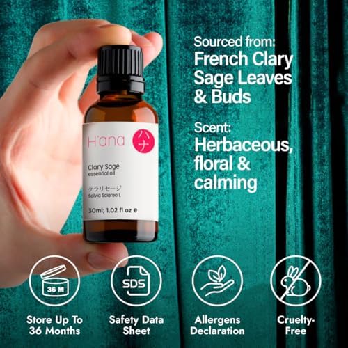 H'ana Sandalwood Essential Oil - 1.02 Fl Oz - for Hair and Skin, Aromatherapy, DIY Soap Making - ClimatePartner Certifie