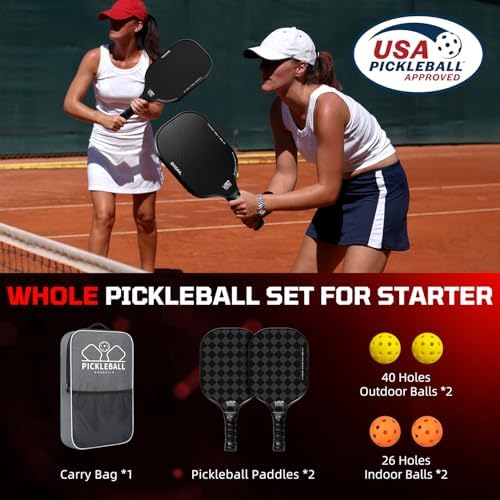 BAGAIL USAPA Approved Pickleball Paddles Set for Traction and Stability | Lightweight BAGAIL Pickleball Rackets with 4