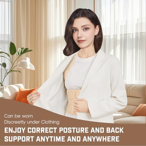 Posture Corrector for Women and Men: Adjustable Back Brace with Full Back Support (Large, Pink) Adjustable Back Brace