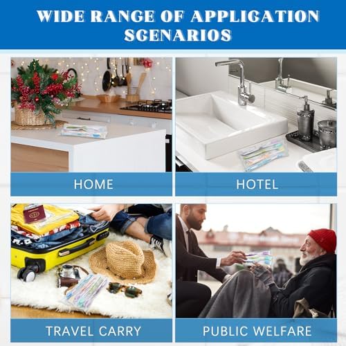 Maxcheck Colorful Prepasted Toothbrushes for Travel and Hotel Use (200 Pack, Blue,Orange,Green,Purple) Maxcheck Prepas