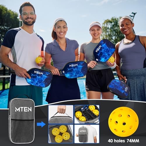 USAPA Approved Fiberglass Surface Pickleball Set for Men and Women Global Recycled Standard