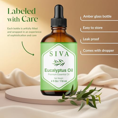 Siva Rosemary Essential Oil - 100% Natural Rosemary Oil – for Skin Care, Hair Care, Aromatherapy - 4 Fl Oz with Dropper