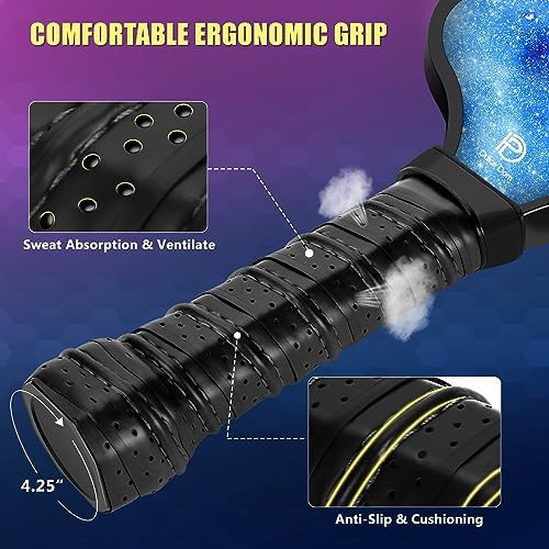 DULCE DOM USAPA Approved Fiberglass/Carbon Fiber Pickleball Paddles Set of 4 for Training | DULCE DOM 4 Indoor Outdoor