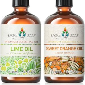 Evoke Occu Lime Essential Oil and Sweet Orange Essential Oil for Relaxation and Stress Relief - 4 Fl Oz | Evoke Occu Li