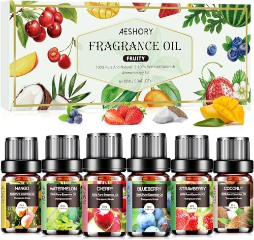 Woody Essential Oils Set for Candle Making & Diffuser - 6x10ML Teakwood, Sandalwood, Cedarwood, Cypress, Forest Pine, F