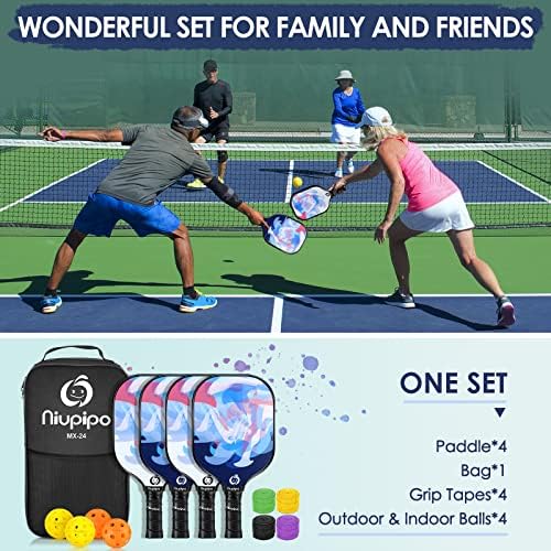 USAPA Approved Lightweight Pickleball Rackets for Casual Players | Durable Fiberglass Surface Picks with Polypropylene