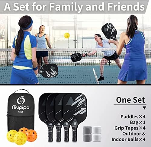 USAPA Approved Lightweight Pickleball Rackets for Casual Players | Durable Fiberglass Surface Picks with Polypropylene