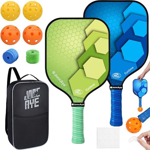 JoncAye USAPA Approved Pickleball Paddles Set of 4 for Adults, Men, Women, and Kids with Balls and Bag JoncAye USAPA App