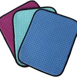 TonGass Premium Quality Bowling Ball Towel - Multicolor 10"x8" - Improve Grip and Precision for Bowlers - 3-Pack Easy-Gr