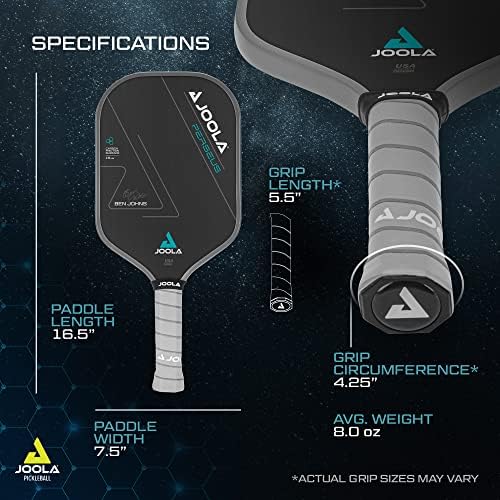 JOOLA Professional Pickleball Paddles - Raw Carbon Fiber Surface - Built for Spin, Speed & Control - Tournament-Level JO