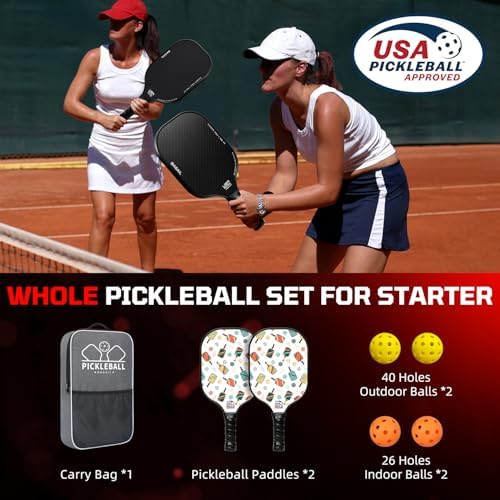 BAGAIL USAPA Approved Pickleball Paddles Set for Traction and Stability | Lightweight BAGAIL Pickleball Rackets with 4