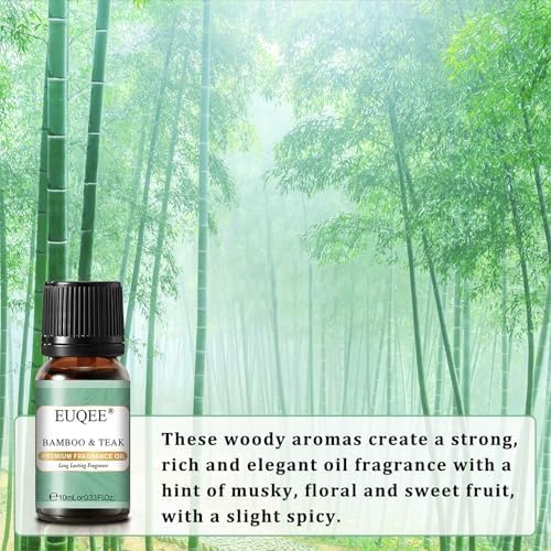 EUQEE Woody Essential Oils Set for Aromatherapy - Pure & Natural Oils - Eucalyptus, Cedarwood, Sandalwood, Frankincense,