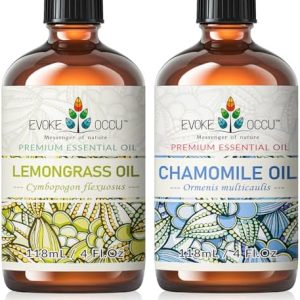 EVOKE OCCU Lemongrass and Chamomile Essential Oils - Relaxing and Soothing for Stress Relief - 4 Fl Oz EVOKE OCCU Lemo