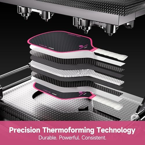V7 Pro Pickleball Paddle - 3K Raw Carbon Fiber, 16mm Polypropylene Core, 3D PulseGrip Handle, Ideal for All Skill Levels