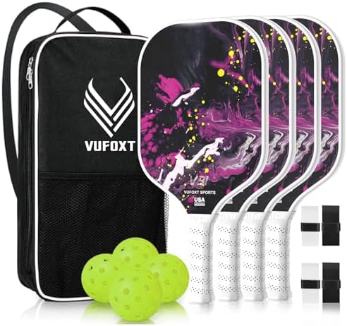 USAPA Approved Carbon Fiber Surface Pickle Ball Paddles Set - Ideal for Beginners' Training and Game (Blue) | Lightweig