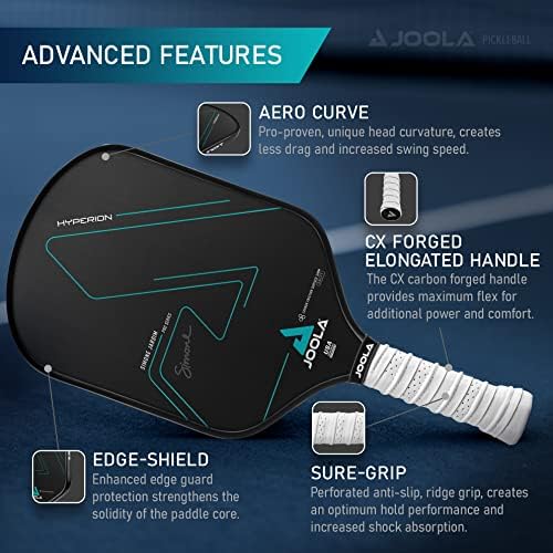 JOOLA Professional Pickleball Paddles - Raw Carbon Fiber Surface - Built for Spin, Speed & Control - Tournament-Level JO