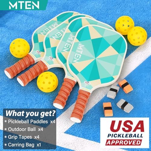 USAPA Approved Fiberglass Surface Pickleball Set for Men and Women Global Recycled Standard