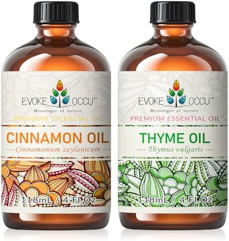 EVOKE OCCU Cinnamon Essential Oil and Thyme Essential Oil for Stress Relief - Perfect for Home Use - 4 Fl Oz EVOKE OCC
