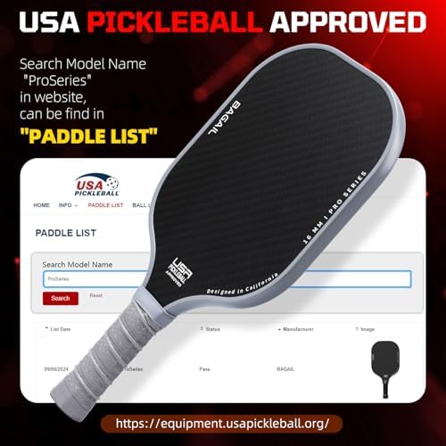 BAGAIL USAPA Approved Pickleball Paddles Set for Traction and Stability | Lightweight BAGAIL Pickleball Rackets with 4