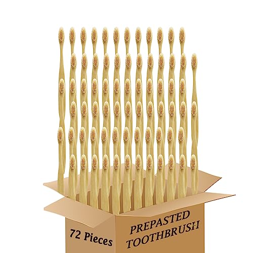 Bamboo Disposable Toothbrush Prepasted Soft Bristles for Travel | Bamboo Toothbrush Prepasted Disposables Oral Hygiene