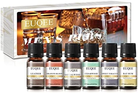 EUQEE Woody Essential Oils Set for Aromatherapy - Pure & Natural Oils - Eucalyptus, Cedarwood, Sandalwood, Frankincense,
